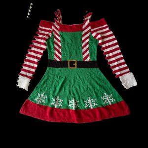 Planet Gold Juniors Elf Cold-Shoulder Sweater